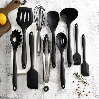 Conjunto 10 Peças Utensilios de Cozinha em Silicone 