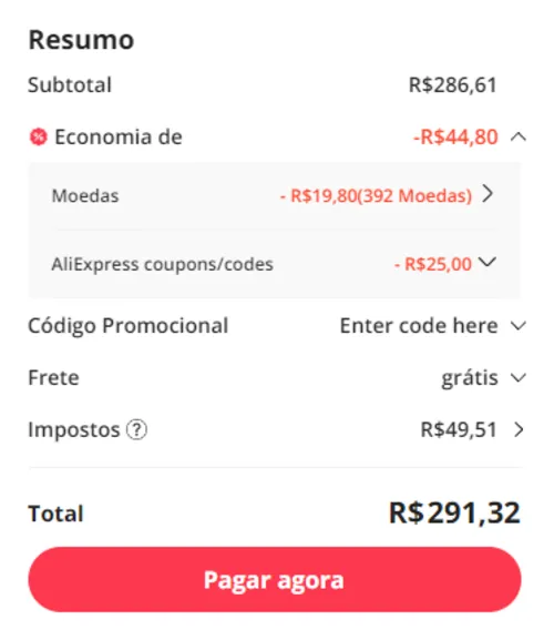 Imagem na descrição da promoção