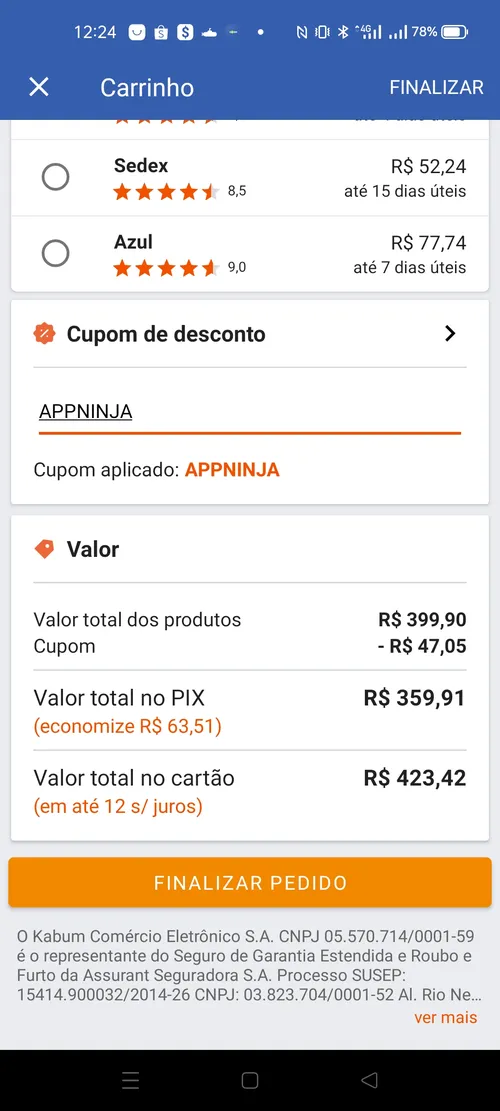 Imagem na descrição da promoção