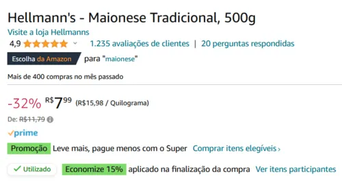 Imagem na descrição da promoção