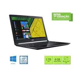 Notebook Acer A515-51-55QD Intel Core i5 4GB RAM 1TB HD 15.6 HD Windows 10