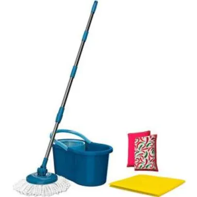 Mop Giratório Fit At Home + 2 Esponjas Microfibra + Pano Multiuso - R$50 (pagando com AME, R$25)