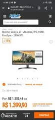 Monitor LG LED 29´ Ultrawide, IPS, HDMI, FreeSync - 29WK500 R$1399