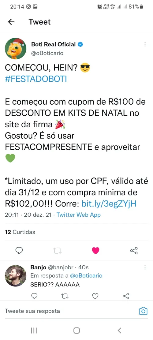 Imagem na descrição da promoção