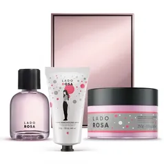 [Com AME R$106] Kit Lado Rosa - Creme Hidratante Mãos + Creme Aveludado Desodorante Hidratante Corporal + Desodorante Colônia 75ml + Caixa