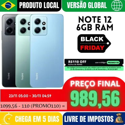 [BR/DESCRIÇÃO] - Xiaomi-Redmi Note 12 Versão Global ''4GB/128GB - 6GB/128GB''