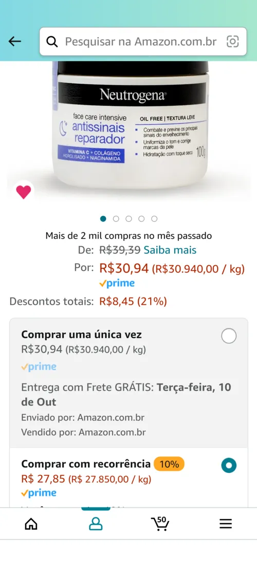 Imagem na descrição da promoção