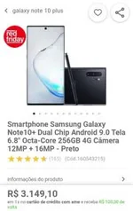 Smartphone Samsung Galaxy Note10+ Dual Chip Android 9.0 Tela 6.8" - R$2999