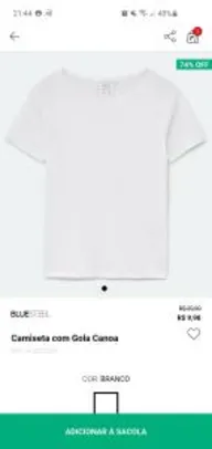 [Tamanho G e GG] Camiseta com Gola Canoa R$10