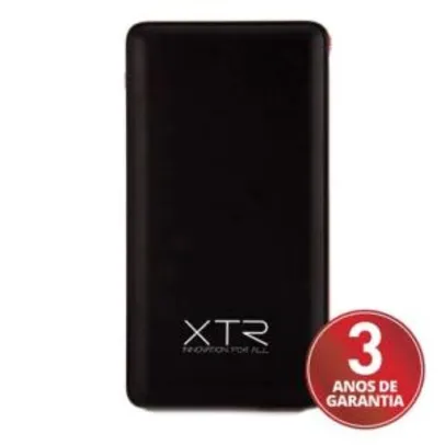 Carregador Portátil X10 Xtrax 10.000mAh, USB - Preto/Vermelho XTRP-P10BK - R$50