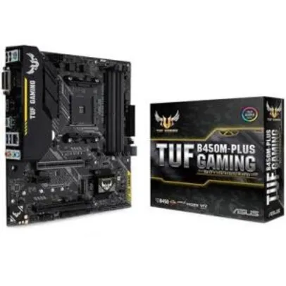 Placa-Mãe Asus TUF B450M-Plus Gaming, AMD AM4, mATX, DDR4 | R$670