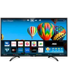 AOC Roku TV Smart TV LED 43 Full HD 43S5195/78 com Wi-fi, Controle Remoto com Atalhos, Roku Mobile, Miracast, Entradas