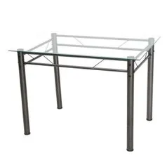 Mesa de Jantar Artefamol Palma com Tampo de Vidro 77x73x107 cm - Preta - R$ 179,90