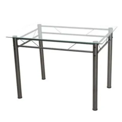 Mesa de Jantar Artefamol Palma com Tampo de Vidro 77x73x107 cm - Preta - R$ 179,90