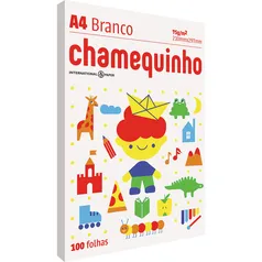 [6unid] Papel Chamequinho Branco A4 75g Pacote 100 folhas