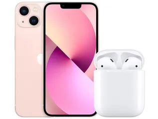 Apple iPhone 13 128GB Rosa Tela 6,1” 12MP - iOS + AirPods Apple com Estojo de Recarga