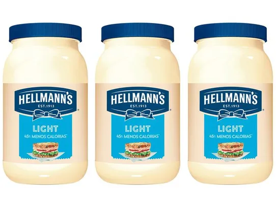 Kit Maionese Hellmanns Light 500g - 3 unidades