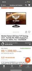 Monitor Gamer Asus TUF Gaming LED, 23.8´, Widescreen, Full HD, IPS, HDMI | R$1400