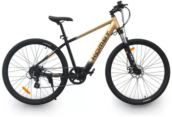 Bicicleta Elétrica Komet 250w Aro 29 7.5 Mah Pedal Assistido Preto e Dourado