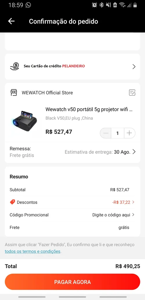 Imagem na descrição da promoção