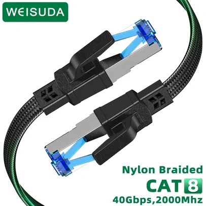 [Taxa Inclusa/Moedas] Cabo Ethernet, Cat 8, 40Gbps, 2000MHz #Aliexpress 🇨🇳