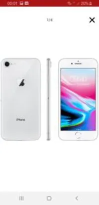 iPhone 8 64GB Prata Tela 4.7" IOS 4G Câmera 12MP - Apple | R$2417