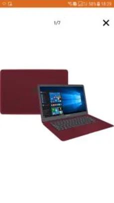 Notebook Positivo Motion Q232A Intel Atom Quad Core 2GB 32GB SSD Tela LCD 14" Windows 10 - Vermelho | R$720