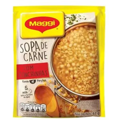 [PRIME + Rec] Sopa Maggi Carne com Conchinhas, Sachê, 63g (mín. 4) | R$1,90