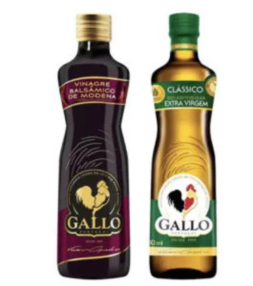 (RETIRADA) Kit Azeite de Oliva Gallo Clássico - 500ml + Vinagre Balsâmico de Modena 250ml - Magalu | R$ 28