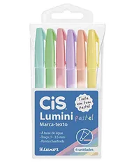 Marca Texto, CIS, Lumini Pastel 56.9800, Multicor, pacote de 6