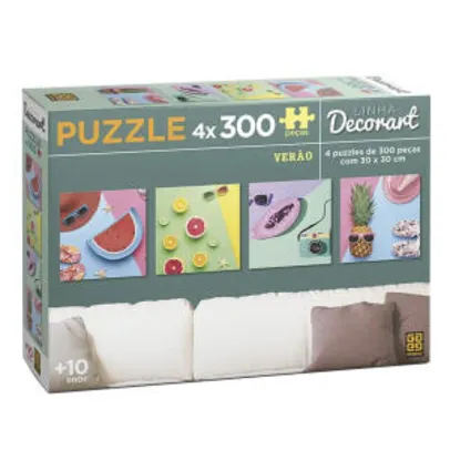 Puzzle/Quebra-cabeça 4 x 300 peças Decorart Verão - DE R$ 69,90 POR R$ 39,90
