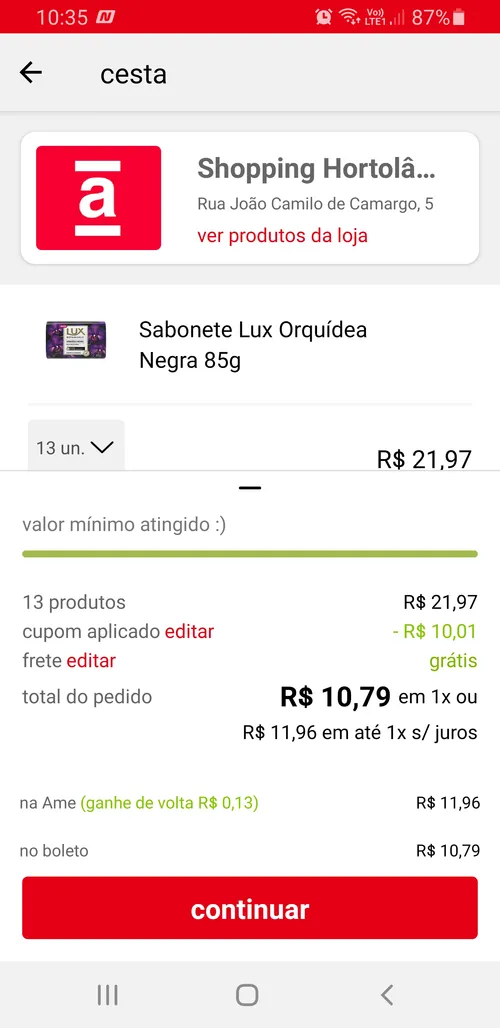 Imagem na descrição da promoção