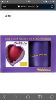 Kit Coletor Menstrual Violeta Cup B Vermelho + Caneca Higienizadora - Violeta Cup | R$31