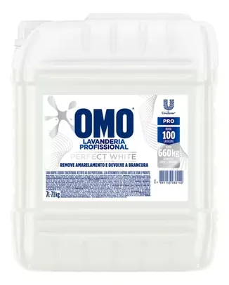 [3 UNI] Lava roupas líquido profissional perfect white 7l Omo