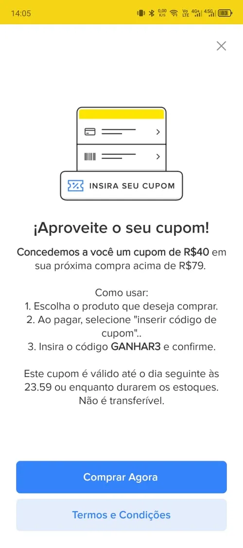 Imagem na descrição da promoção