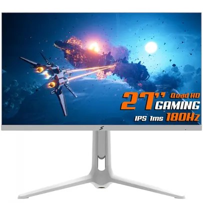 Monitor Gamer SuperFrame Orbit, 27 Pol, Quad HD, 180Hz, Fast IPS, 1ms, 130% sRGB, FreeSync, HDR, HDMI/DP, Branco, SFOFW-27180-QHD-PRO