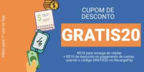 [Novos Usuários] R$10 OFF para Recarga e Pagamento de Contas