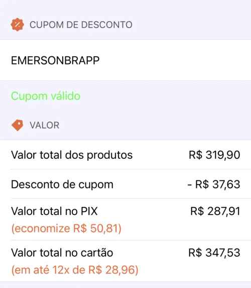 Imagem na descrição da promoção