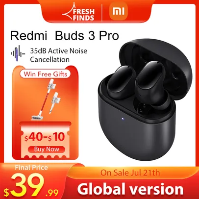 Fone de Ouvido Xiaomi Redmi Buds 3 PRO TWS | R$308