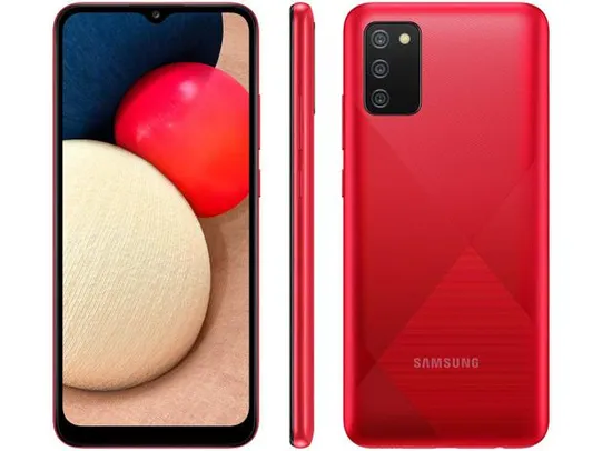 Smartphone Samsung Galaxy A02s 32GB Vermelho 4G - Octa-Core 3GB RAM 6,5” | R$715