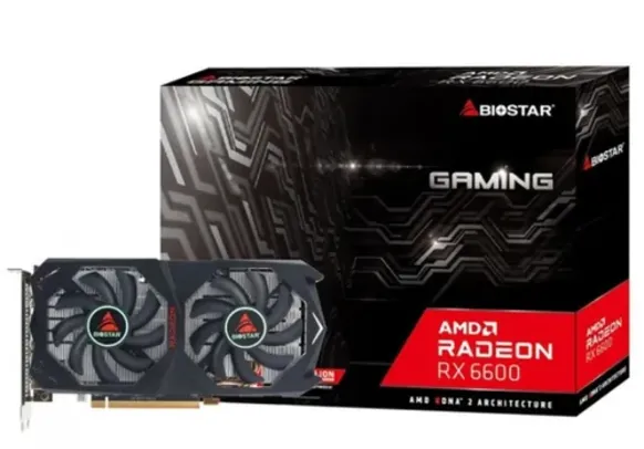 Placa de Vídeo Biostar AMD Radeon RX 6600, 8GB, GDDR6, Ray Tracing, VA6606RM81