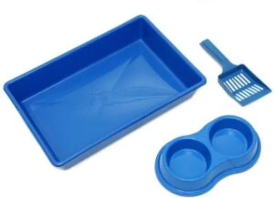[PRIME] Kit Higienico Gato Four-Plastic Azul Four Plastic para Gatos | R$ 18