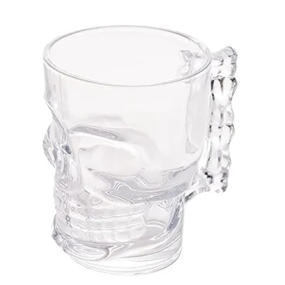 (AMAZON MAIS POR MENOS R$12,12) Caneca para Chopp e Cerveja de Vidro Caveira Rock Style Lyor Transparente, 510 ml