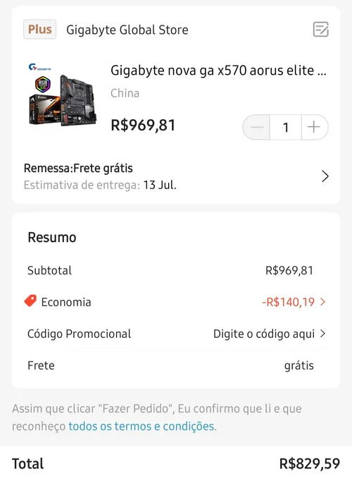 Imagem na descrição da promoção