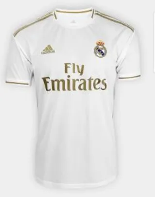 Camisa Real Madrid Home 19/20 s/n° Torcedor Adidas Masculina - Branco