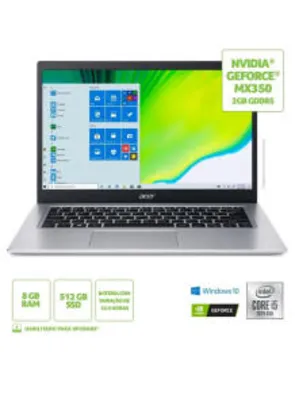 Notebook Acer Aspire 5 A514-53G-571X Intel Core I5 8GB 512GB SSD MX 350 14` Windows 10 | R$ 3699