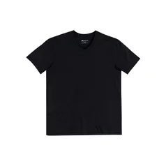 Camiseta Básica Hering Flamê Com Decote V - Preta, Masculina