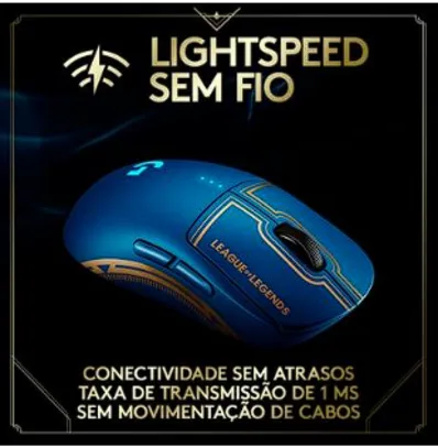 Mouse Gamer Sem Fio Logitech G PRO League Of Legends, RGB, 25.600 DPI, Wireless, Lightspeed