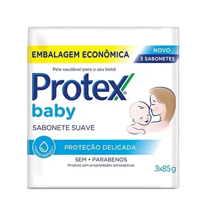 [REC, + POR - $2,14 CADA]Protex Sabonete Em Barra Para Bebê Baby Delicate Care 85G 3 Unidades