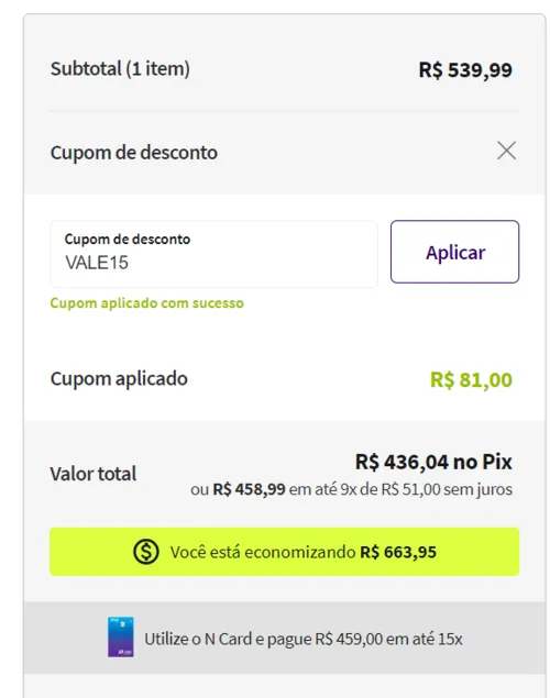 Imagem na descrição da promoção